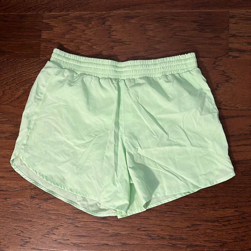 Columbia Neon Green Drawstring Running Shorts Size M